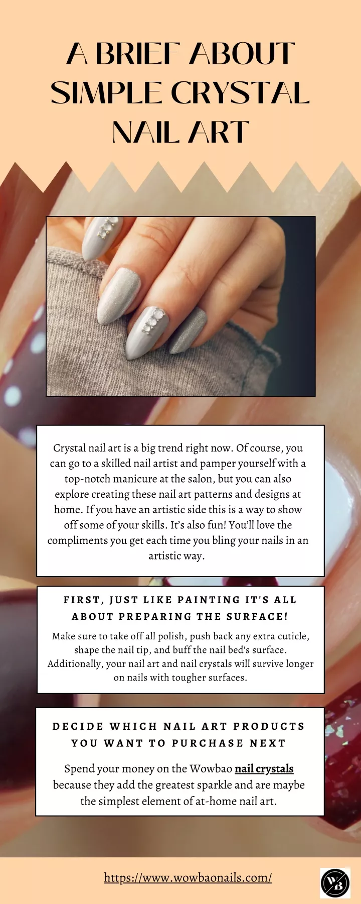 a brief about simple crystal nail art