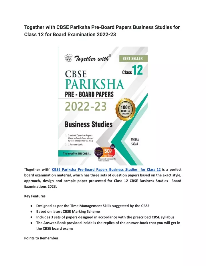 together with cbse pariksha pre board papers