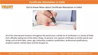 certificate attestation in india