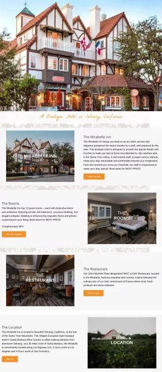 Best Boutique Hotel in Solvang Santa Ynez Valley, CA  Mirabelle Inn