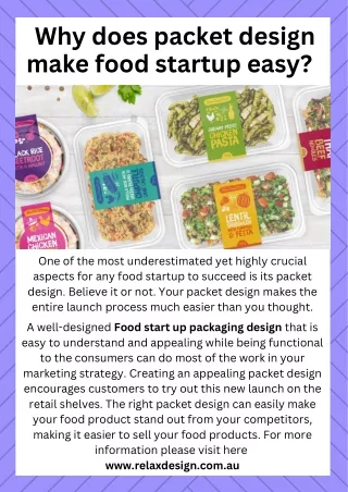 Why does packet design make food startup easy