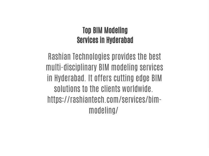 top bim modeling services in hyderabad