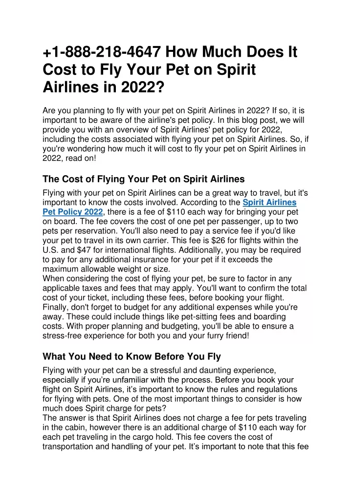 1 888 218 4647 how much does it cost to fly your