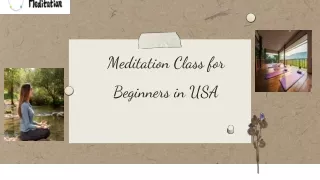 Meditation Class for Beginners in USA
