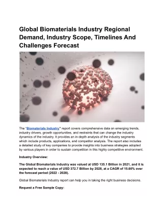 global biomaterials industry regional demand