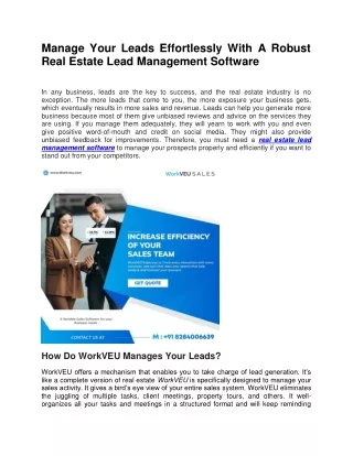 Real Estate Lead Management Software