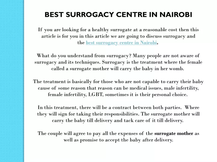 best surrogacy centre in nairobi