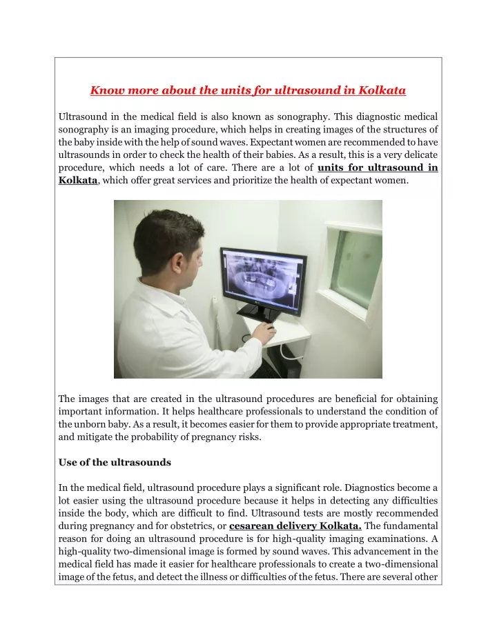 know more about the units for ultrasound