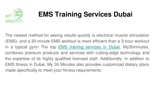 EMS Training Services Dubai