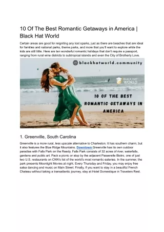 10 of the best romantic getaways in America _ Black Hat World