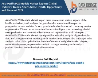 Asia-Pacific PDX Models Market report