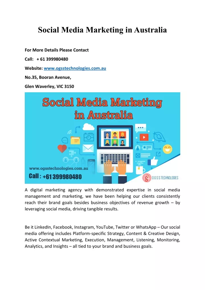 social media marketing in australia