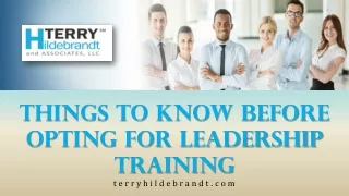 Things to Know Before Opting For Leadership Training