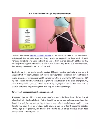 how does garcinia cambogia help you get in shape