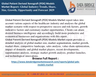 Patient Derived Xenograft (PDX) Models Market report