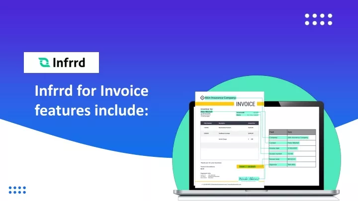 infrrd for invoice features include