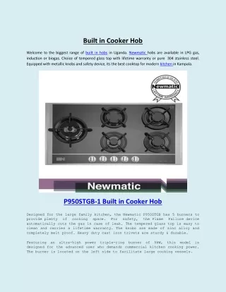 Built in Cooker Hob