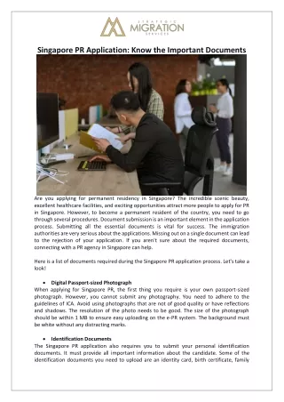 singapore pr application know the important