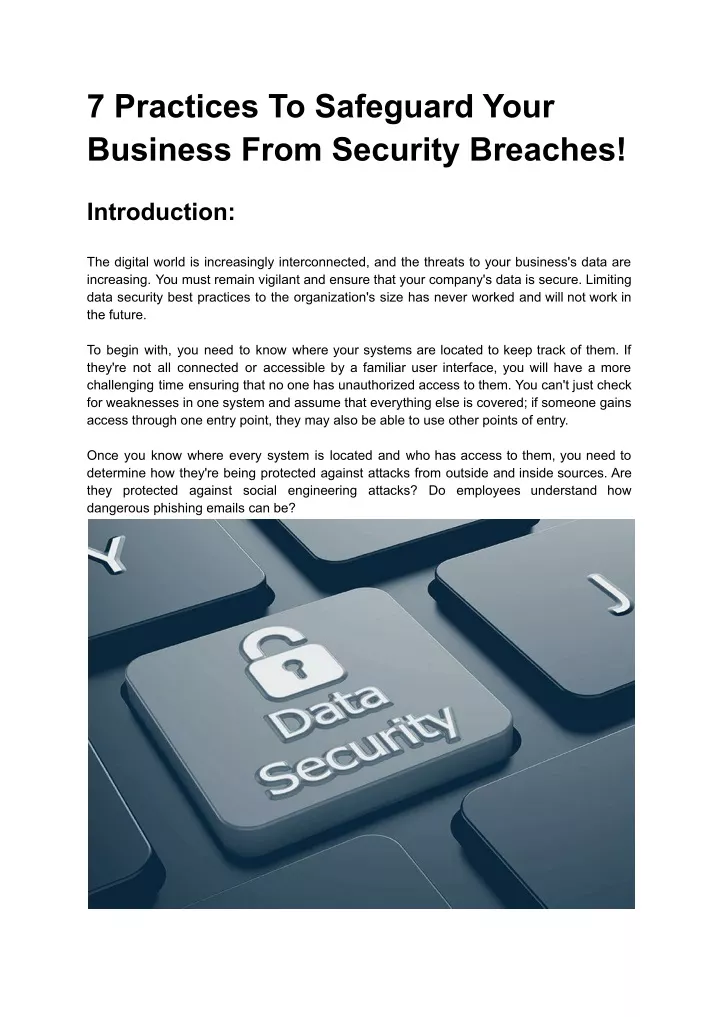 7 practices to safeguard your business from