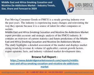 Middle East and Africa Smoking Cessation and Nicotine De-Addictions Market report
