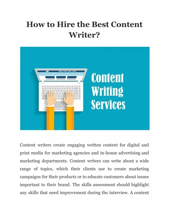 how to hire the best content writer