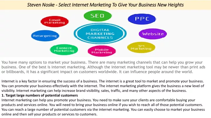 steven noske select internet marketing to give your business new heights