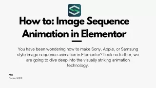 How to: Image Sequence Animation in Elementor