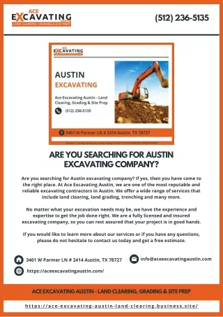 ARE YOU SEARCHING FOR AUSTIN EXCAVATING COMPANY?