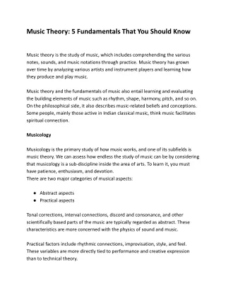 Music Theory_ 5 Fundamentals That You Should Know