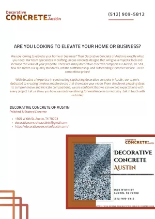 ARE YOU LOOKING TO ELEVATE YOUR HOME OR BUSINESS?