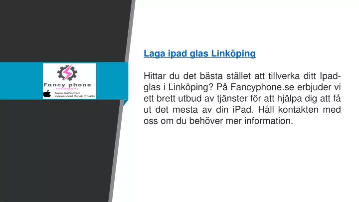 laga ipad glas link ping hittar