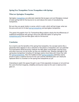 spring free trampolines versus trampolines with