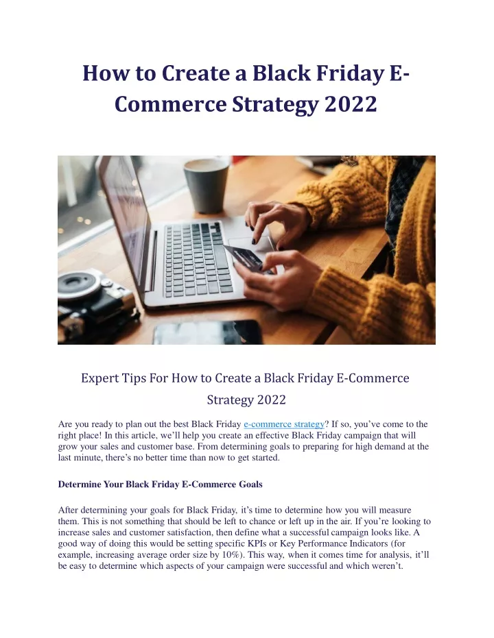 how to create a black friday e commerce strategy 2022