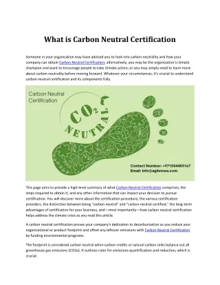 what is carbon neutral certification