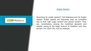 Arabic Sweets | Ibaklawa.com