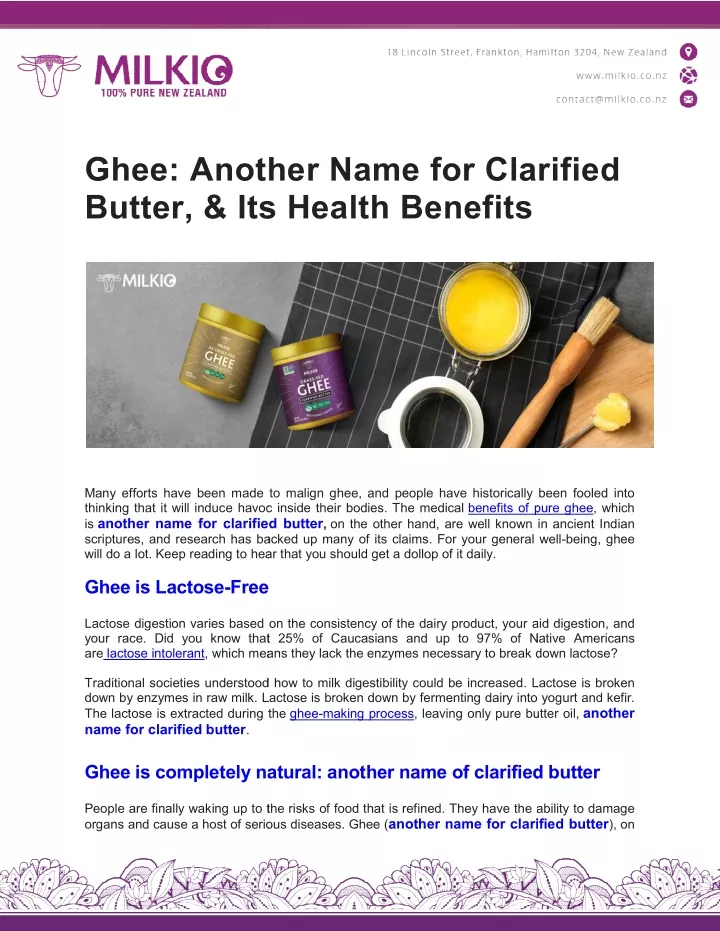 ghee another name for clarified butter its health