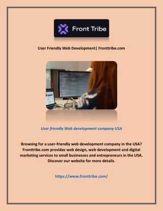 User Friendly Web Development| Fronttribe.com