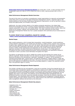 global sales performance management market