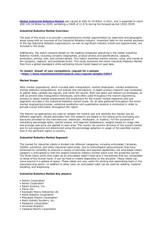 global industrial robotics market was valued