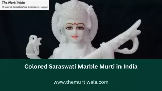 Colored Saraswati Marble Murti in India