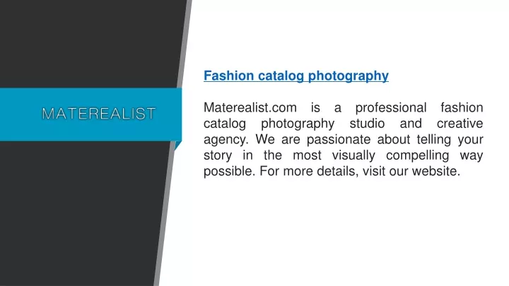 fashion catalog photography materealist