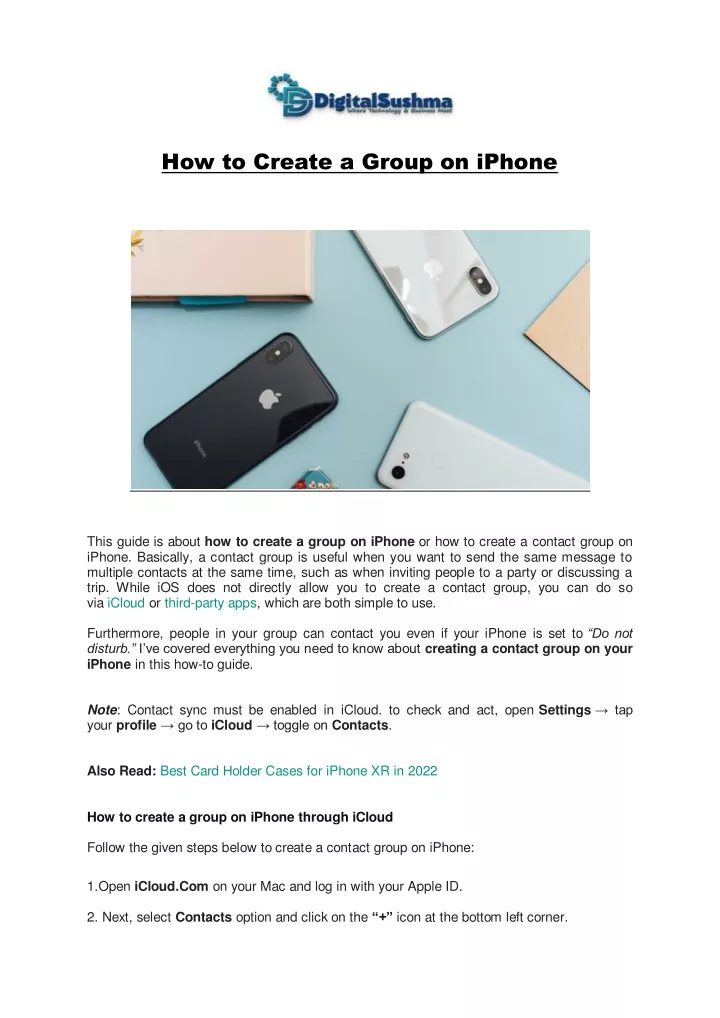 how to create a group on iphone