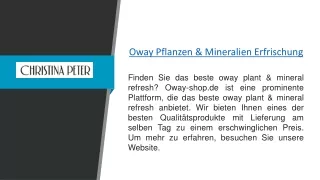 Oway Pflanzen & Mineralien Erfrischung  Oway-shop.de