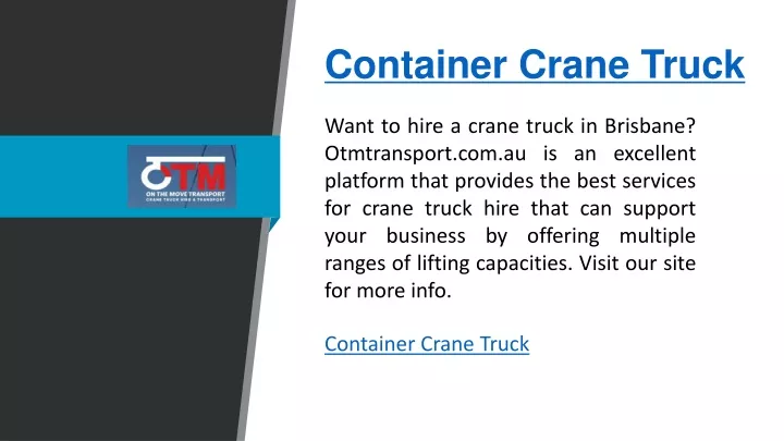 container crane truck