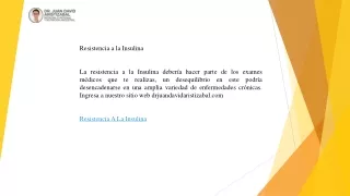 Resistencia a la Insulina  Drjuandavidaristizabal.com