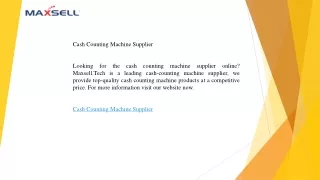 Cash Counting Machine Supplier  Maxsell.tech