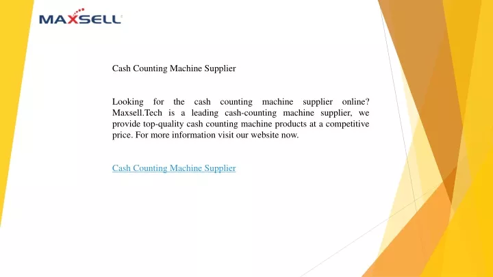 cash counting machine supplier looking