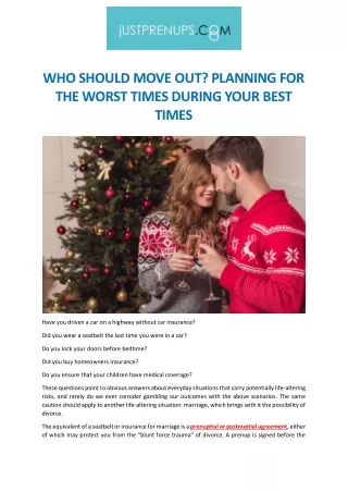 who should move out planning for the worst times