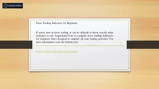 Forex Trading Indicators for Beginners  Liquicharts.com
