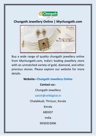 Chungath Jewellery Online | Mychungath.com